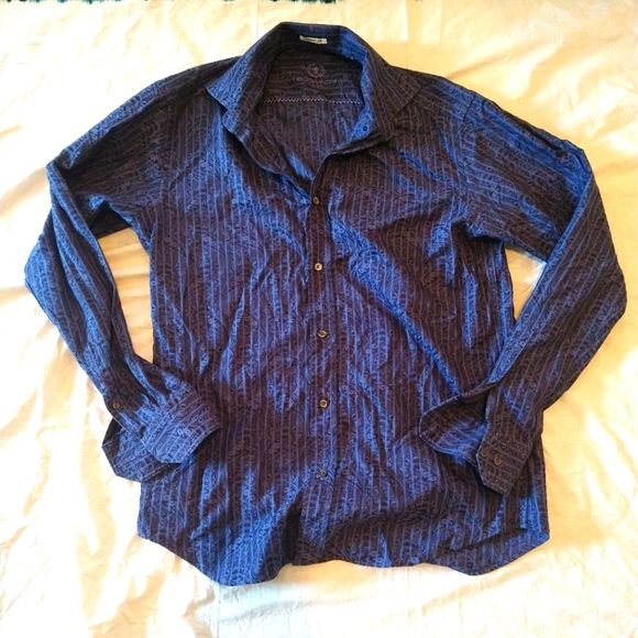 Bugatchi Uomo men's paisley print striped shirt - Picture 1 of 10